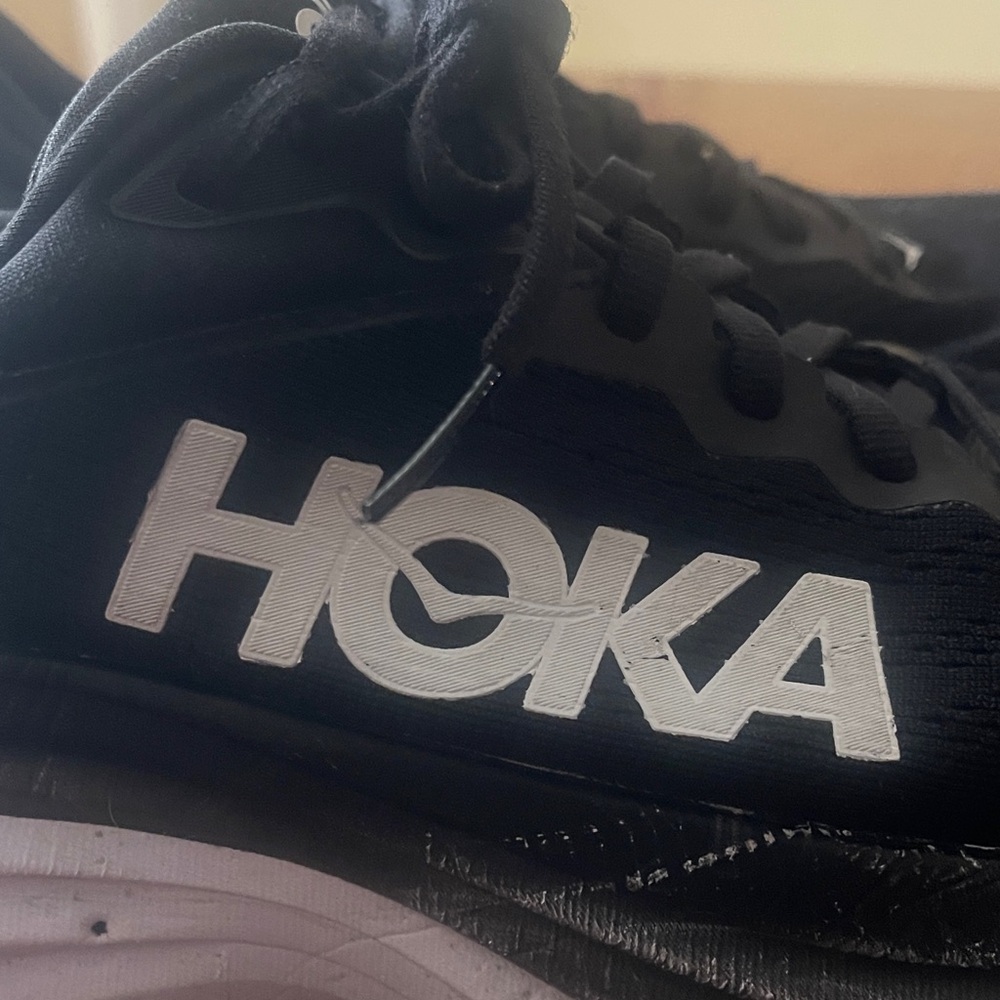 Hoka Black and White Men's Athletic Shoes - Picture 3 of 11
